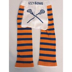 Izzy & Owie NWT Baby Boy Knit Leggings 6–12M Orange Blue Lacrosse